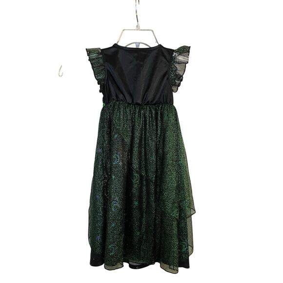 Wicked's Elphaba Toddler Girls 3T Black Green Tulle Fantasy Night Gown - Picture 3 of 10